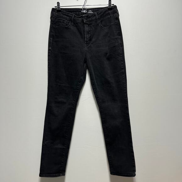 Old Navy Women’s Jeans Power Slim Straight Black Size 10 Good Condition - Picture 2 of 10